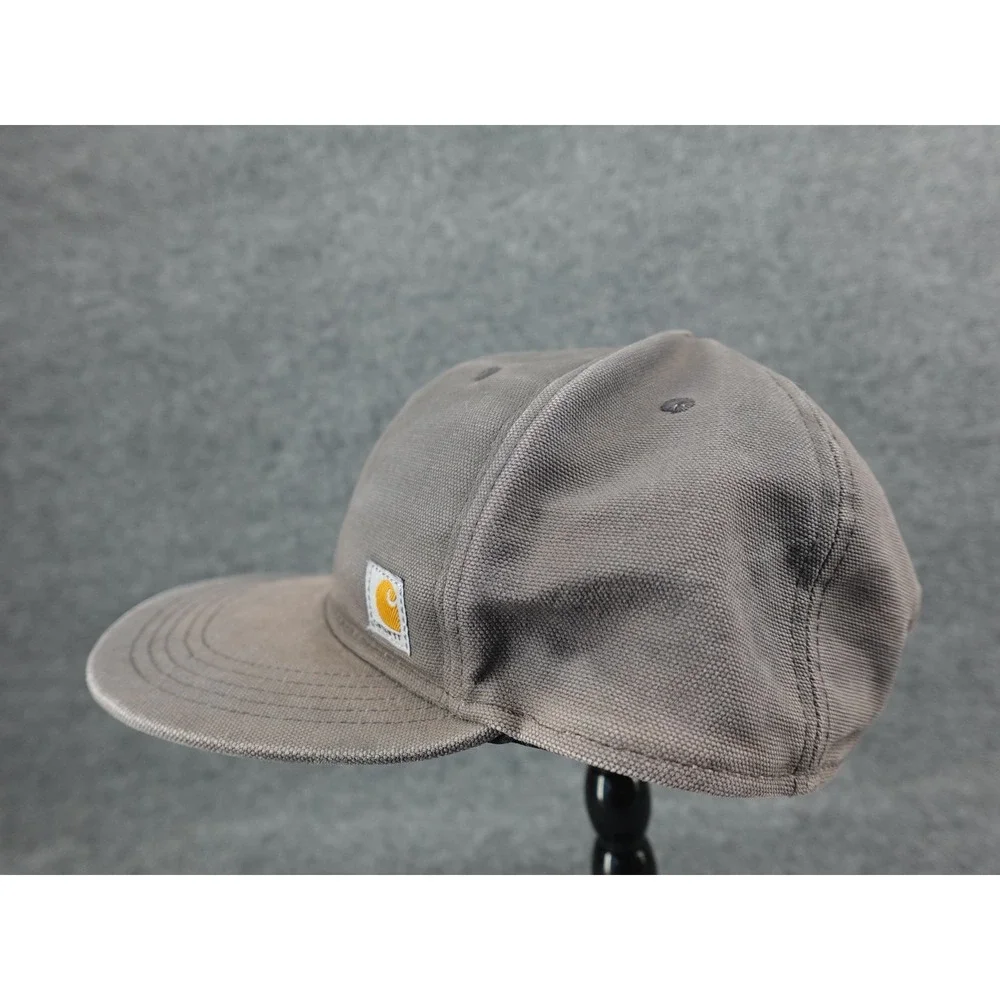 Carhartt Snapback Hat Mens OSFM Gray Faded Canvas Workwear Logo Cap